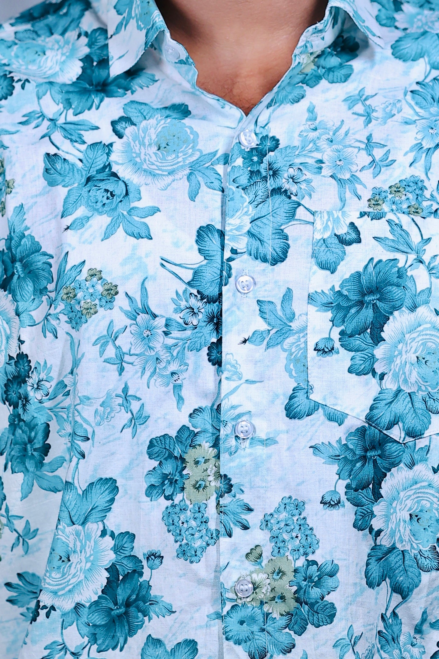 Teal Bloom Floral Shirt