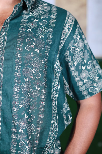 Emerald Stripe Printed Shirt
