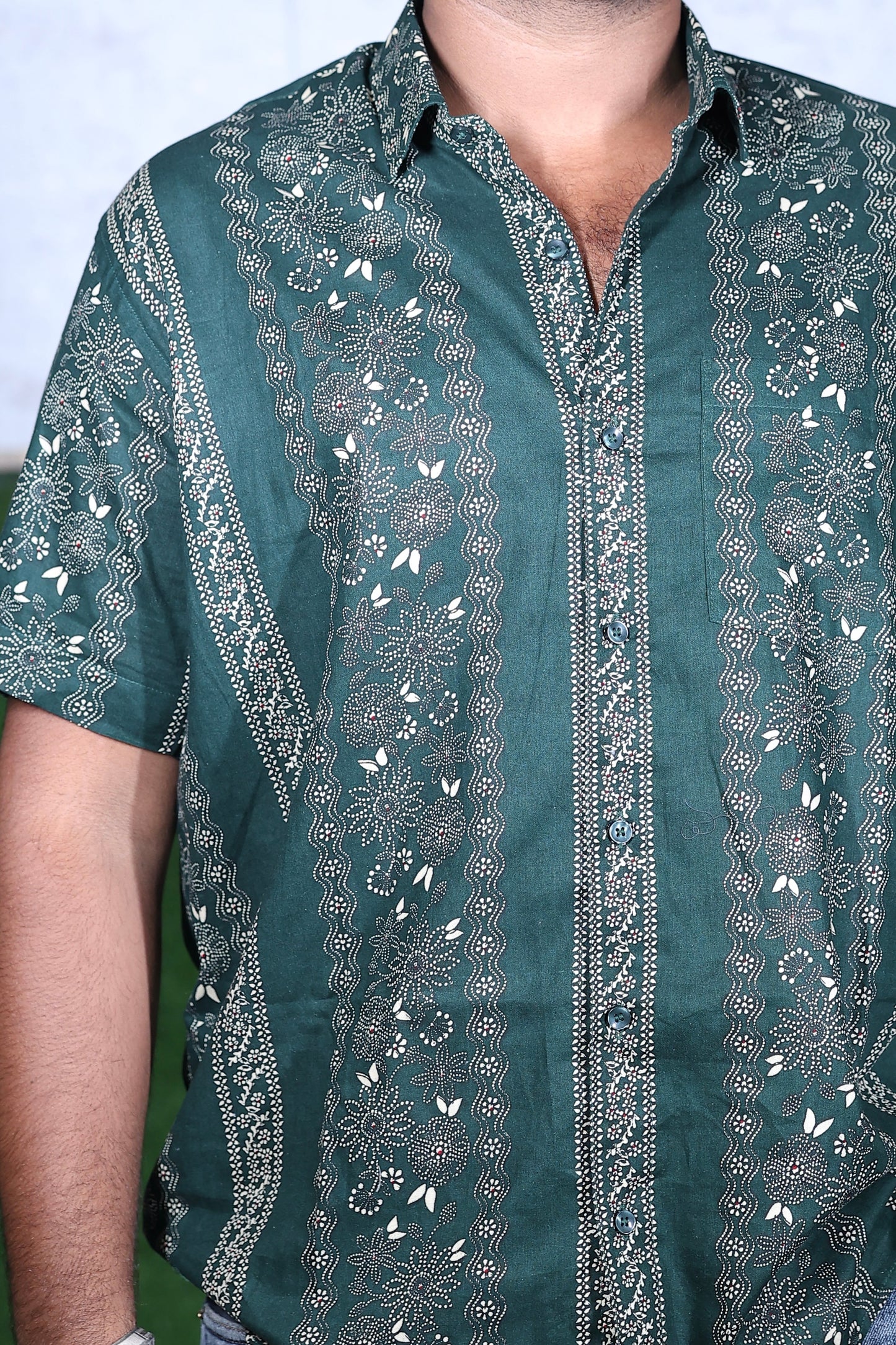 Emerald Stripe Printed Shirt