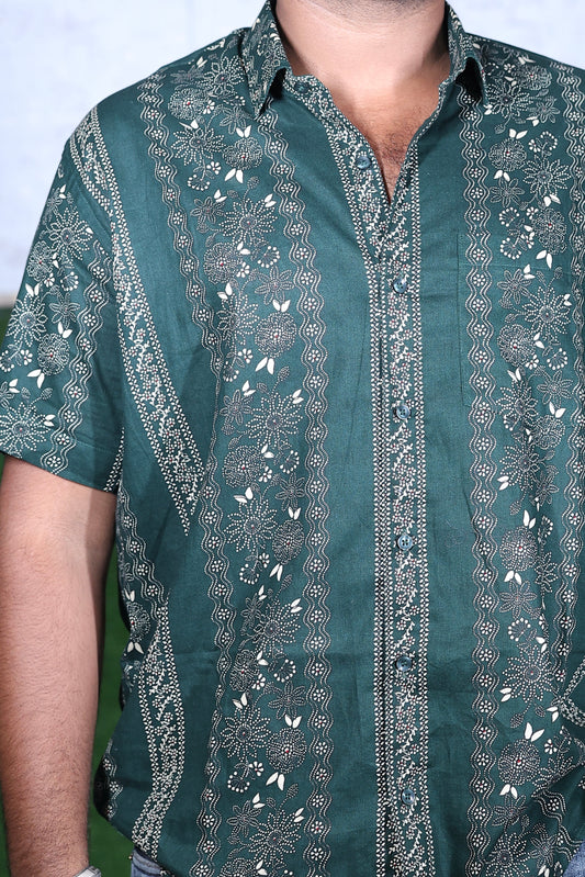 Emerald Stripe Printed Shirt