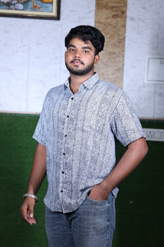 Urban Grey Printed Shirt