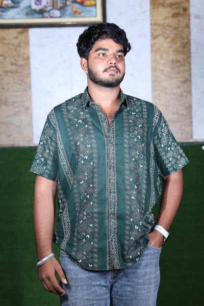 Emerald Stripe Printed Shirt