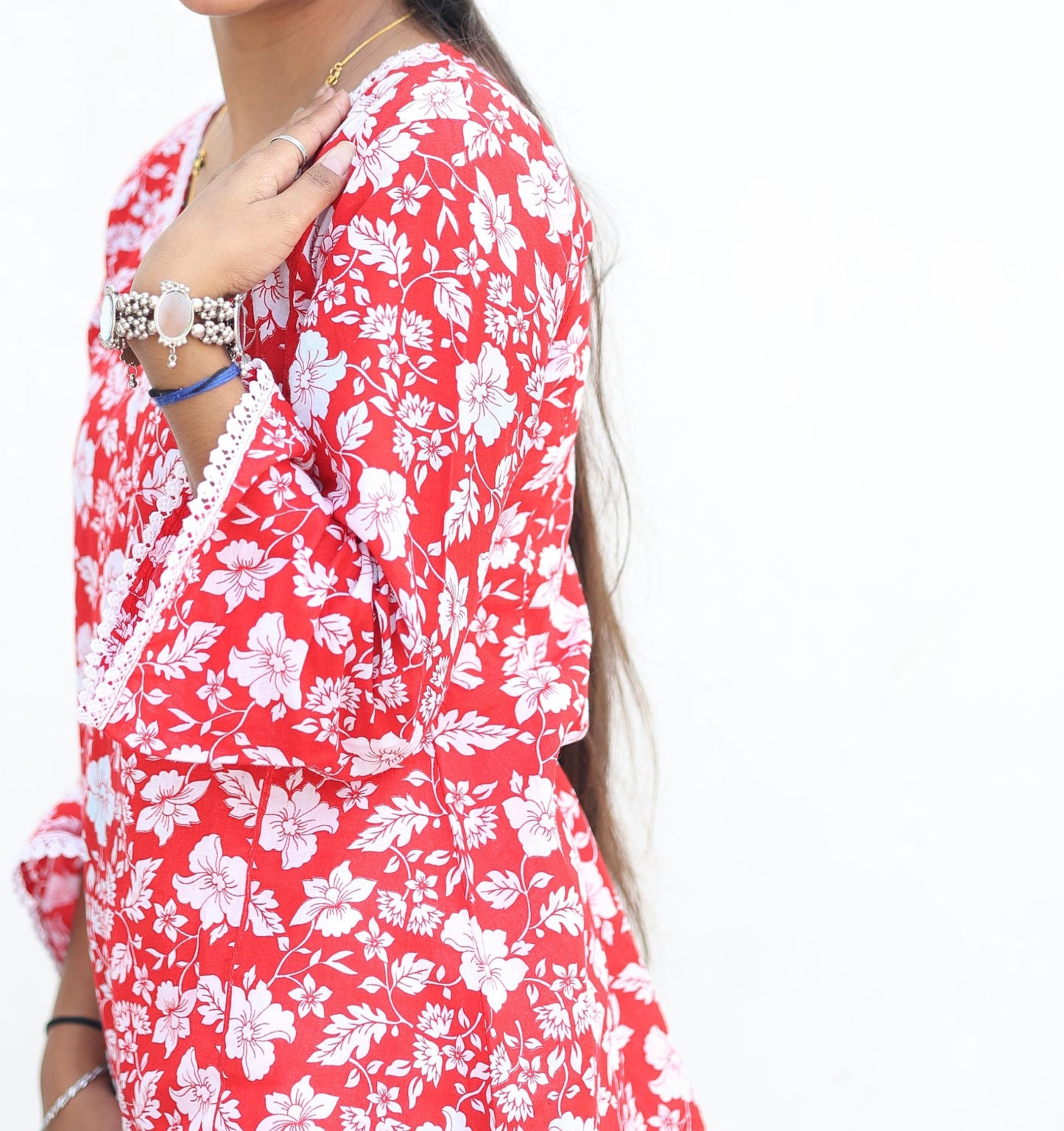 Red Blossom Kurti