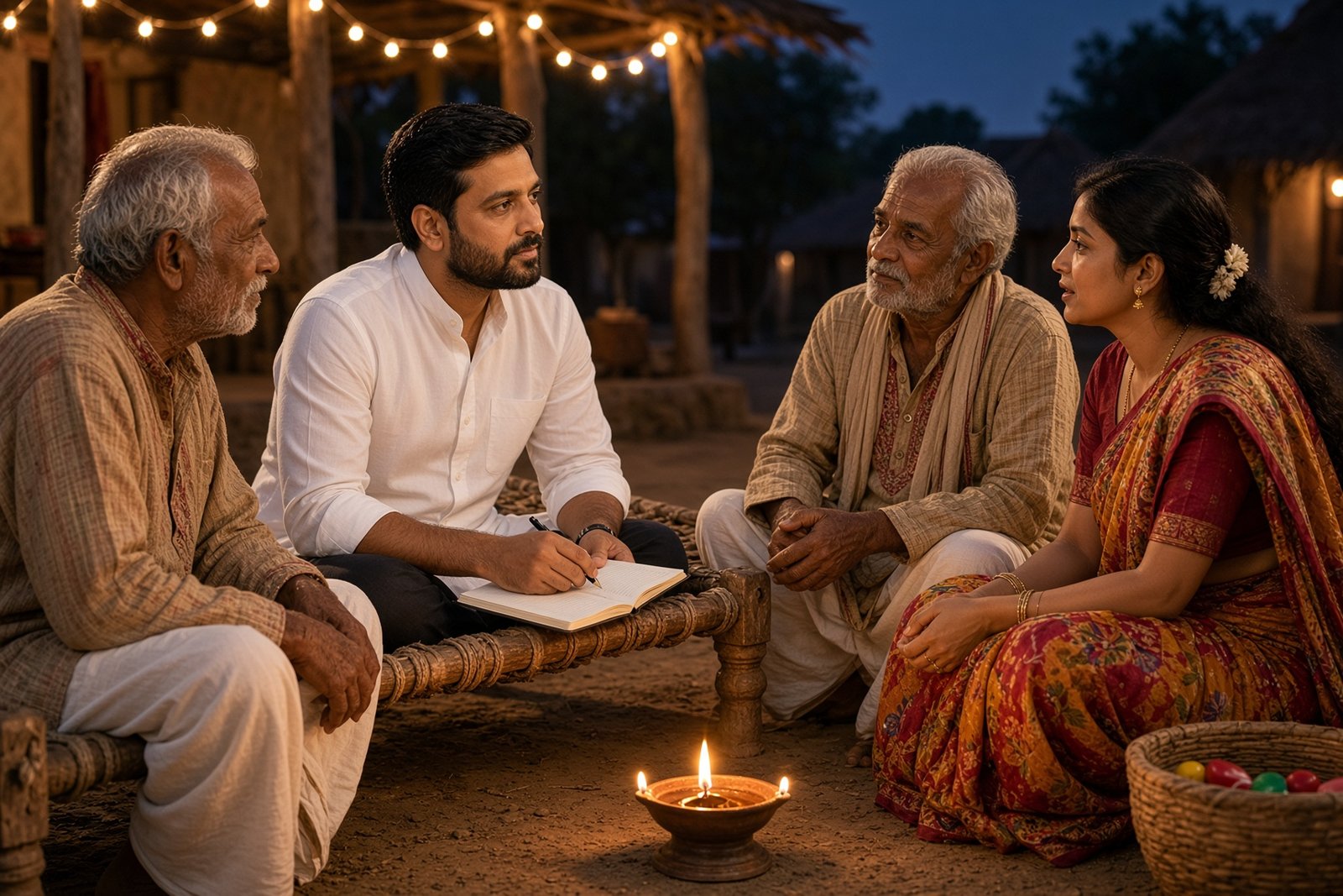 Pardeep seated with elders